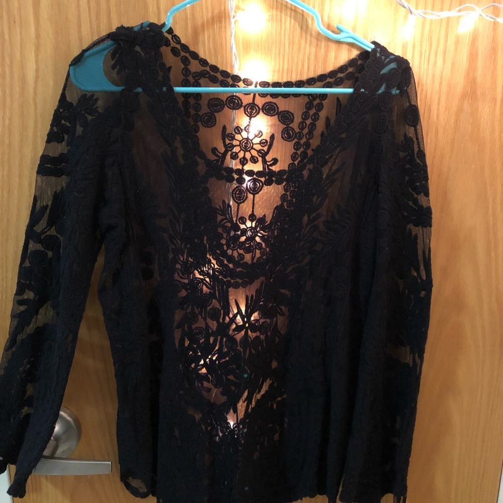 Black lace top